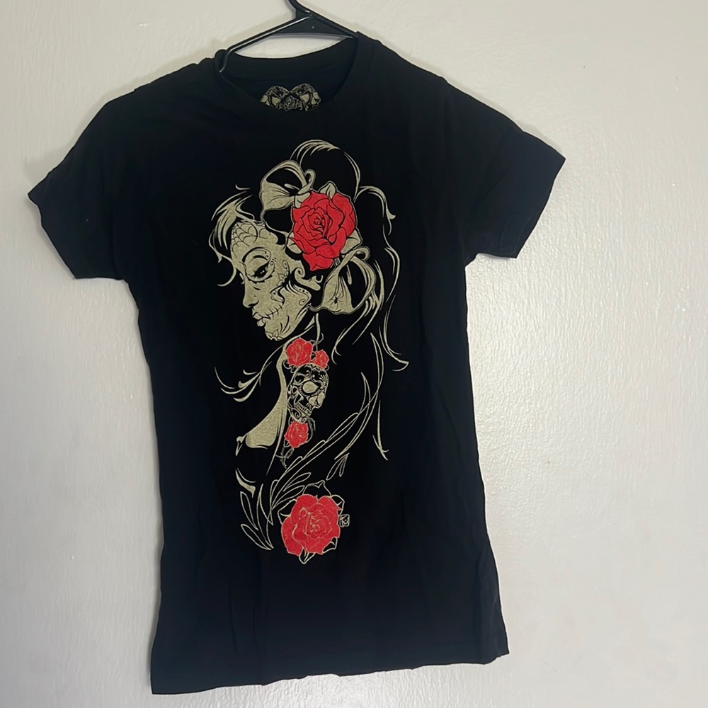 Vintage Dia De Los Muertos /Day of the Dead pin up shirt